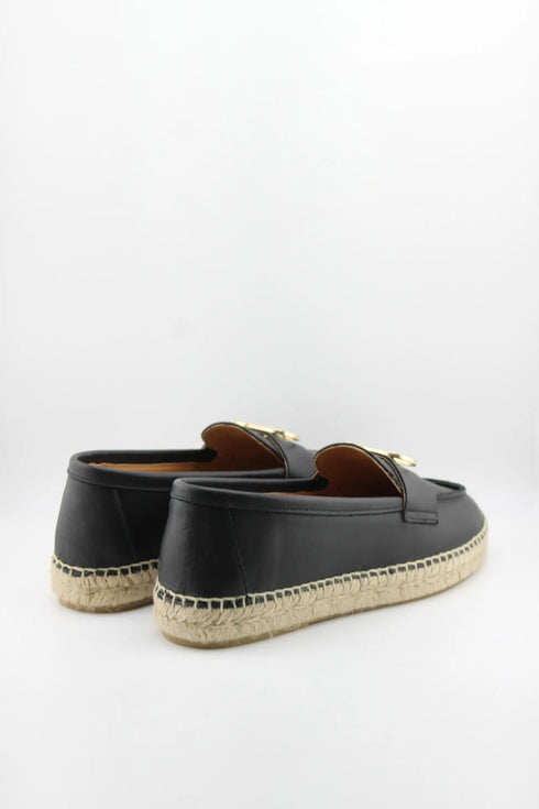 Nivel Pebbled Leather Espadrille Loafers